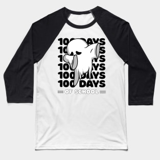 100 Days of school typography featuring a Cute Dabbing ghost #3 Baseball T-Shirt